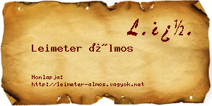 Leimeter Álmos névjegykártya